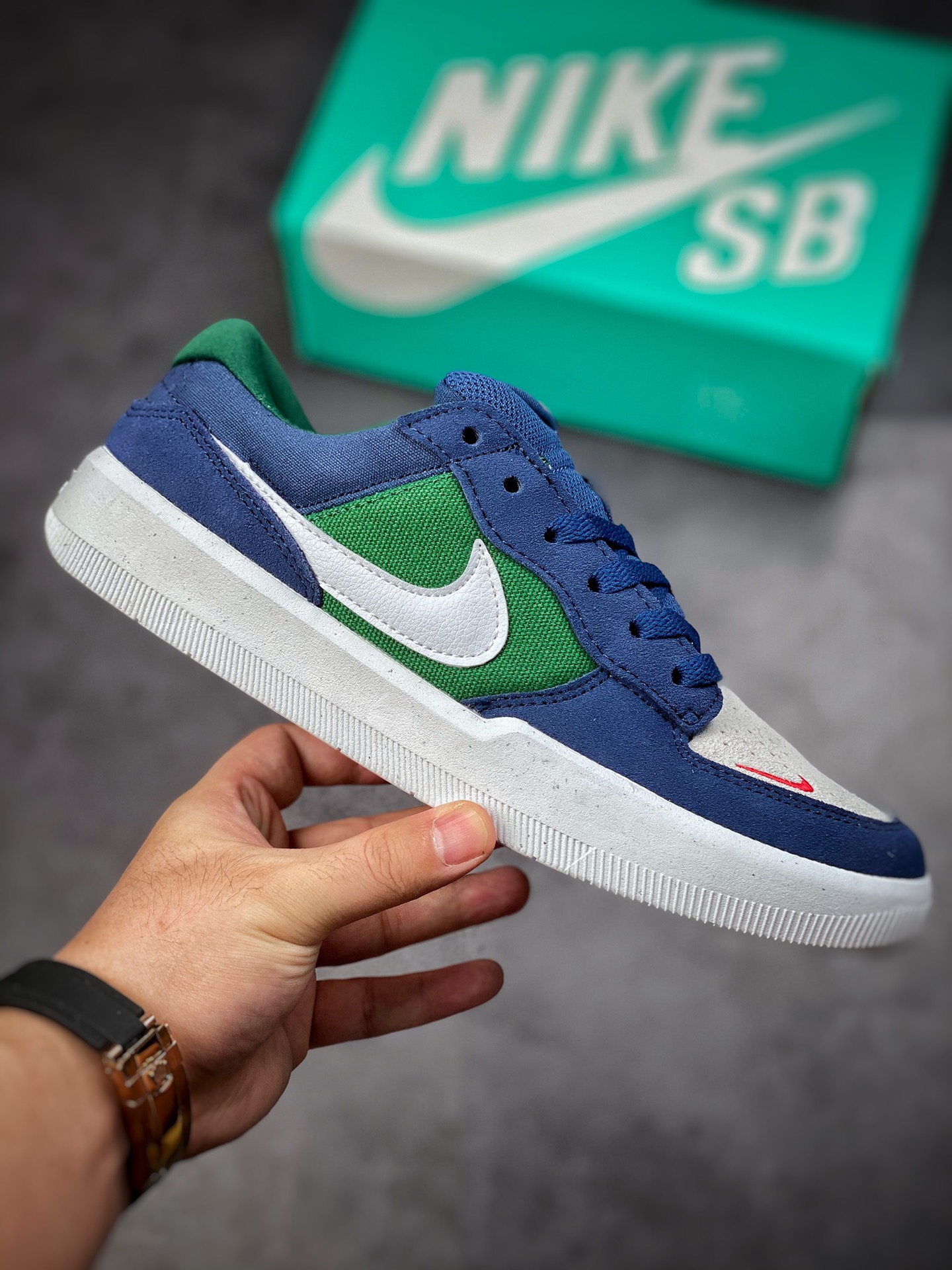 Nike SB Force 58 green and blue retro casual men's and women's board shoes CZ2959-402