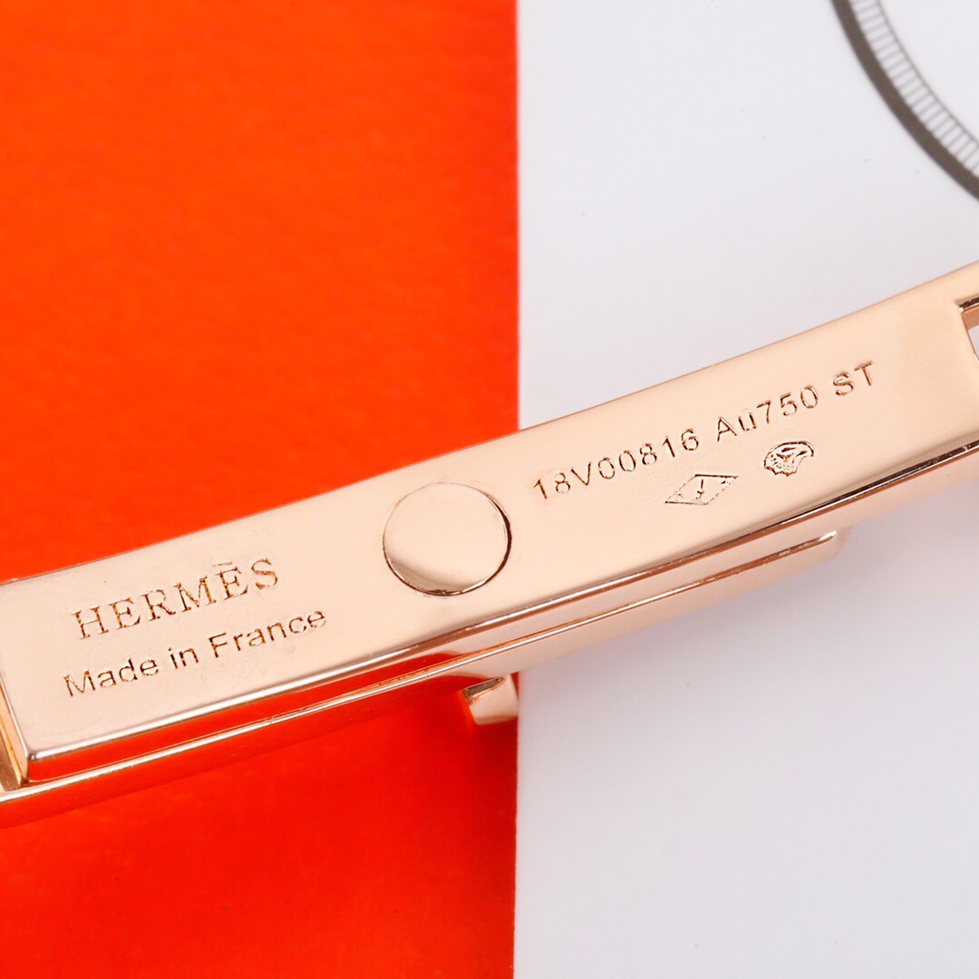 Pulsera Hermes Kelly Chaine Oro rosa con pavé de diamantes ST