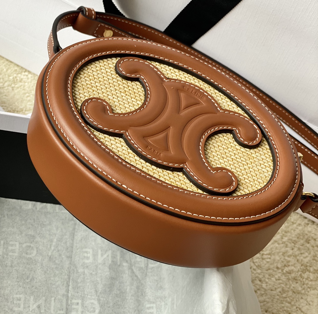 CELINE赛琳经典编织搭配牛皮小月饼包101703
