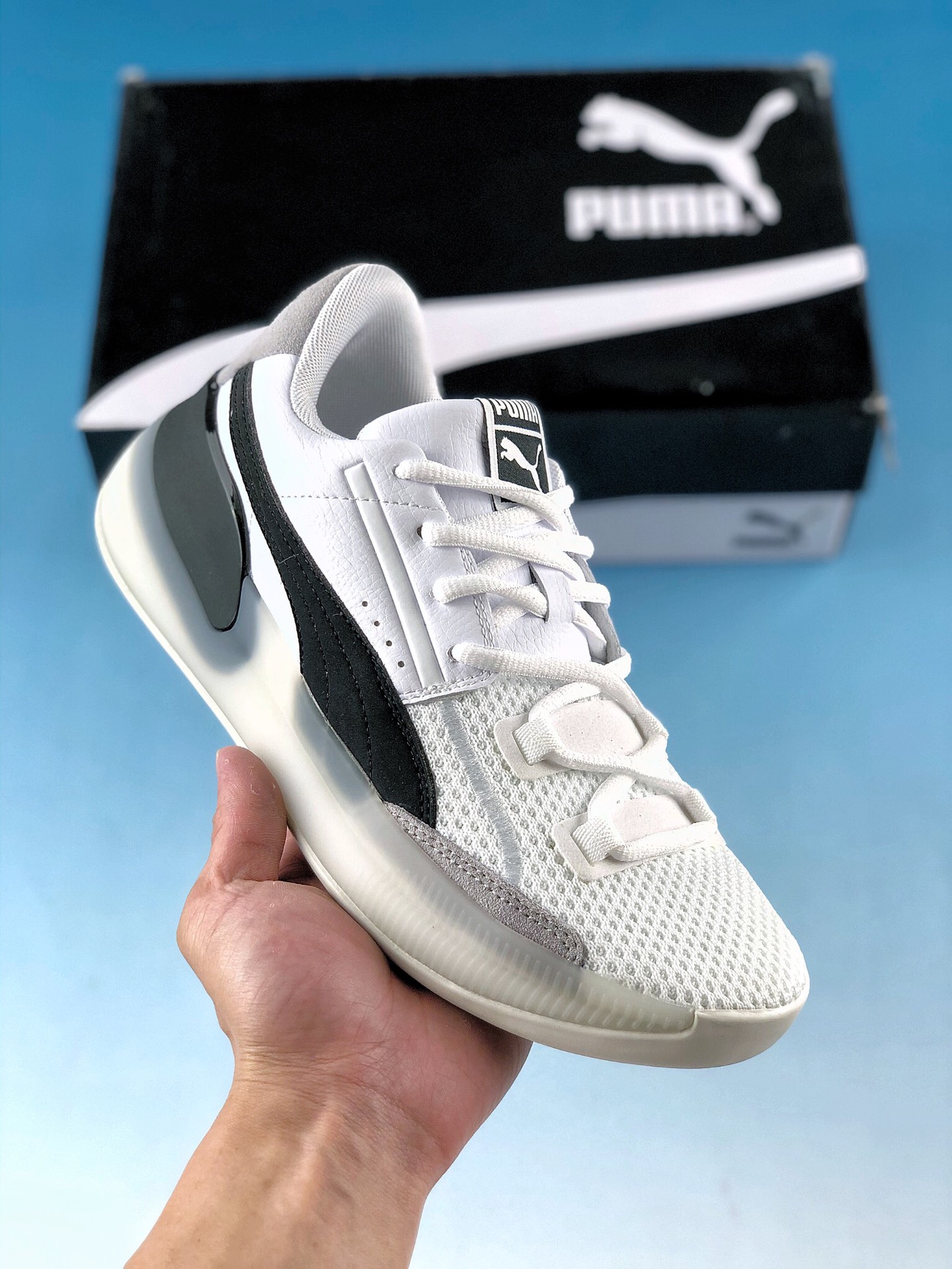  支持放店
独家实拍Puma 彪马 Clyde Hardwood 百搭单品 拼色皮面透气针织 低帮篮球鞋 193663-02 
尺码：36 36.5 37.5 38 38.5 39 40 40.5 41 42 42.5 43 44 45 46