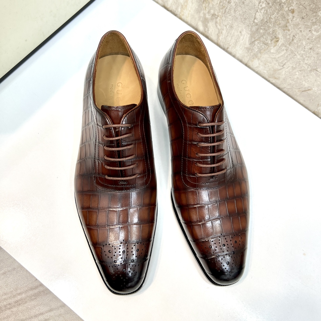 Gucci Men's Brown Leather Oxford Dress Shoes, Sizes 39-44 3 i1654794157 2967 1