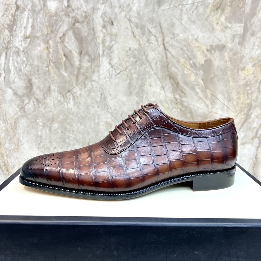 Gucci Men's Brown Leather Oxford Dress Shoes, Sizes 39-44 5 i1654794157 8830 3