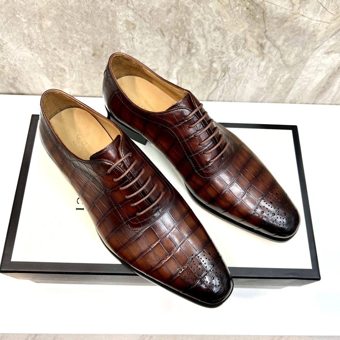 Gucci Men's Brown Leather Oxford Dress Shoes, Sizes 39-44 6 i1654794157 8866 4