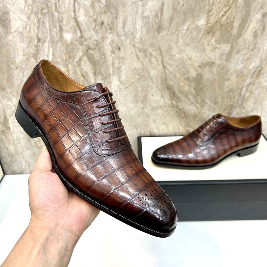 Gucci Men's Brown Leather Oxford Dress Shoes, Sizes 39-44 7 i1654794157 9874 5