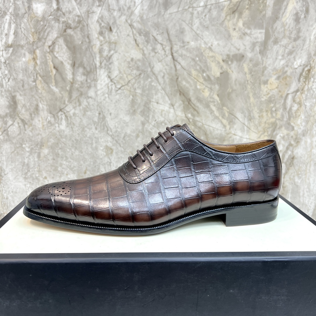 Gucci Men's Brown Leather Lace-Up Oxford Dress Shoes - Sizes 39-44 5 i1654794234 189 3