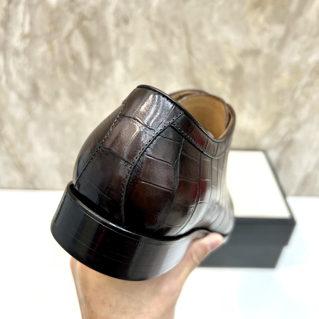 Gucci Men's Brown Leather Lace-Up Oxford Dress Shoes - Sizes 39-44 10 i1654794234 7261 8