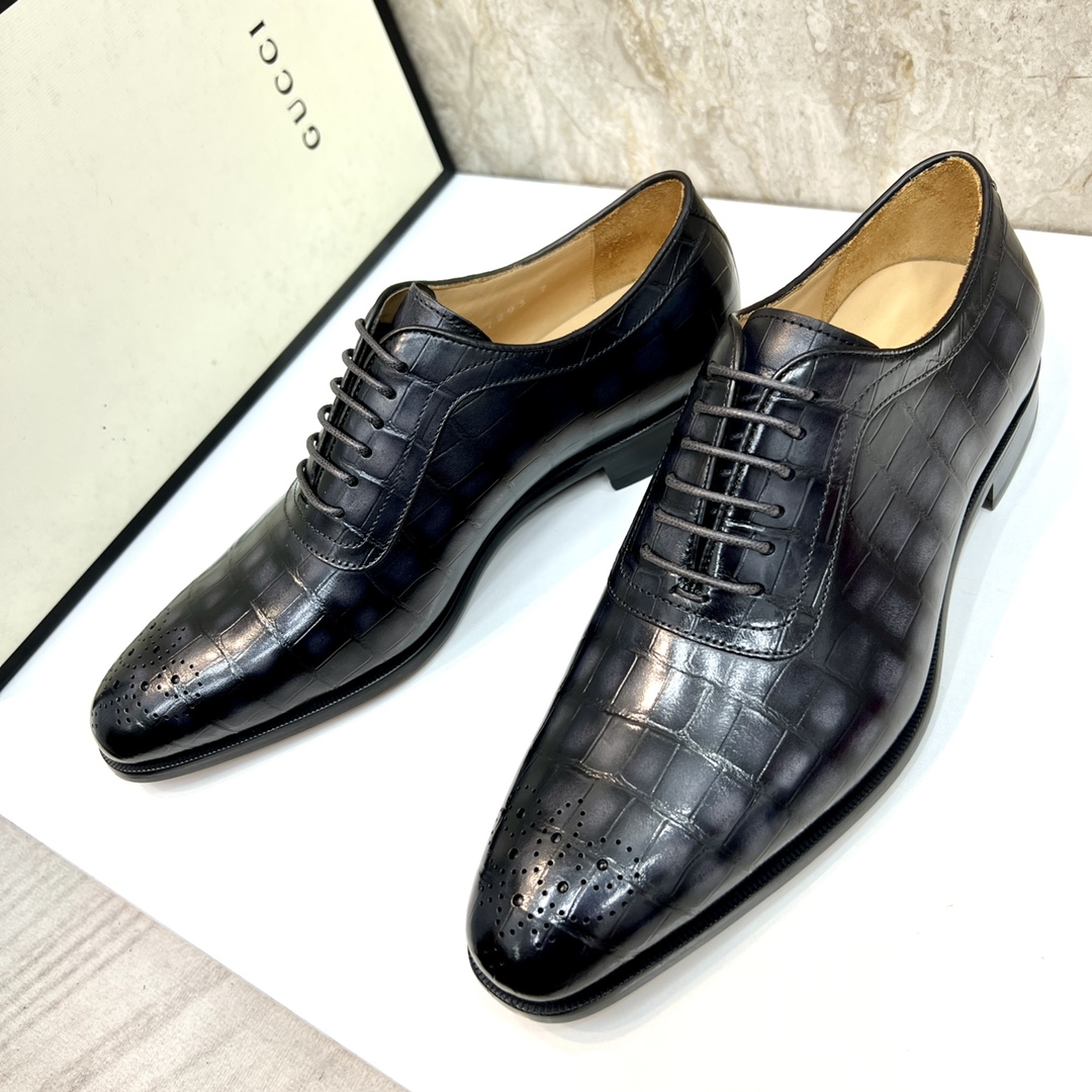 Gucci Men's Black Leather Oxford Dress Shoes 4 i1654794300 4654 2