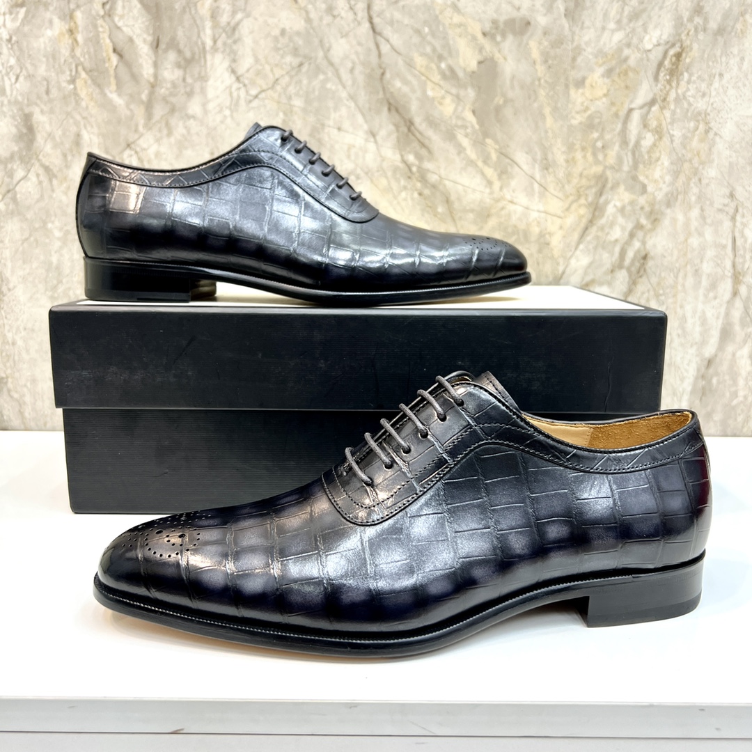 Gucci Men's Black Leather Oxford Dress Shoes 8 i1654794300 6478 6
