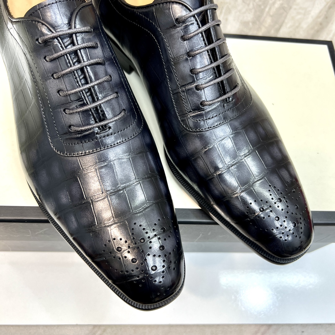 Gucci Men's Black Leather Oxford Dress Shoes 9 i1654794300 9269 7