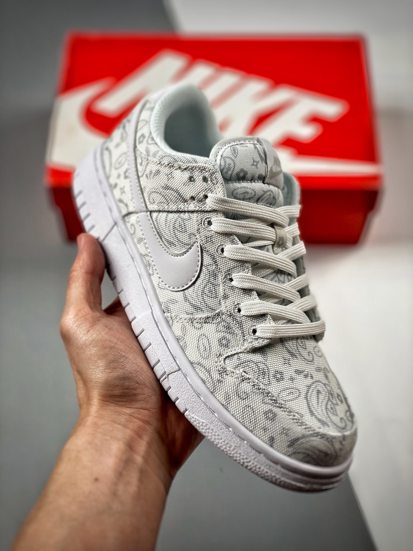 -2 Nk Dunk SB Low blanco con estampado de cachemira, producción original de fábrica grande, fotos reales de e…