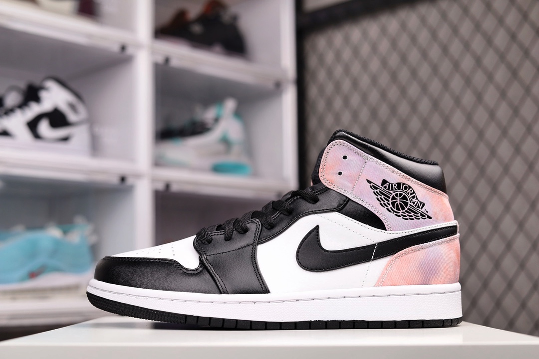 H0 公司级 Air Jordan 1 Mid SE AJ1乔丹中帮篮球鞋 扎染渐变原装原模大底 全鞋原厂定制皮料，手感细腻正确折边工艺 完美细节诠释