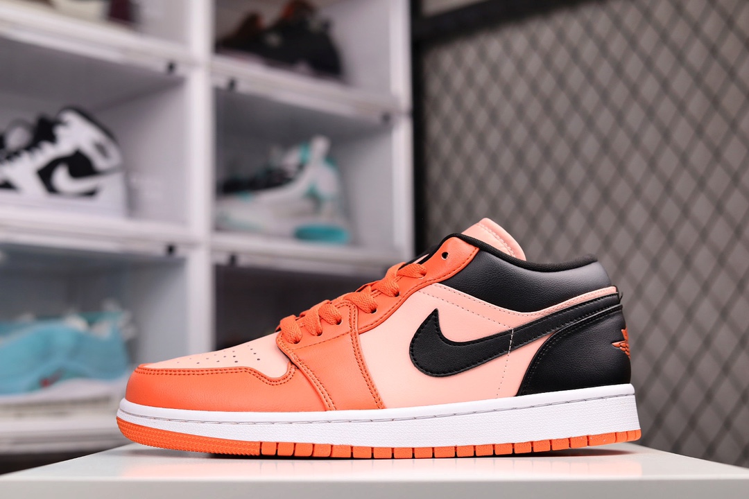 H0 【公司级 Air Jordan 1 Low 粉橙】AJ1低帮休闲板鞋 同步官方配色 公司原鞋购回重新打版开模 拒绝公底 购置公司同步原材料 都有细节还原95%全网最高版本 原汁原味 忠于原版