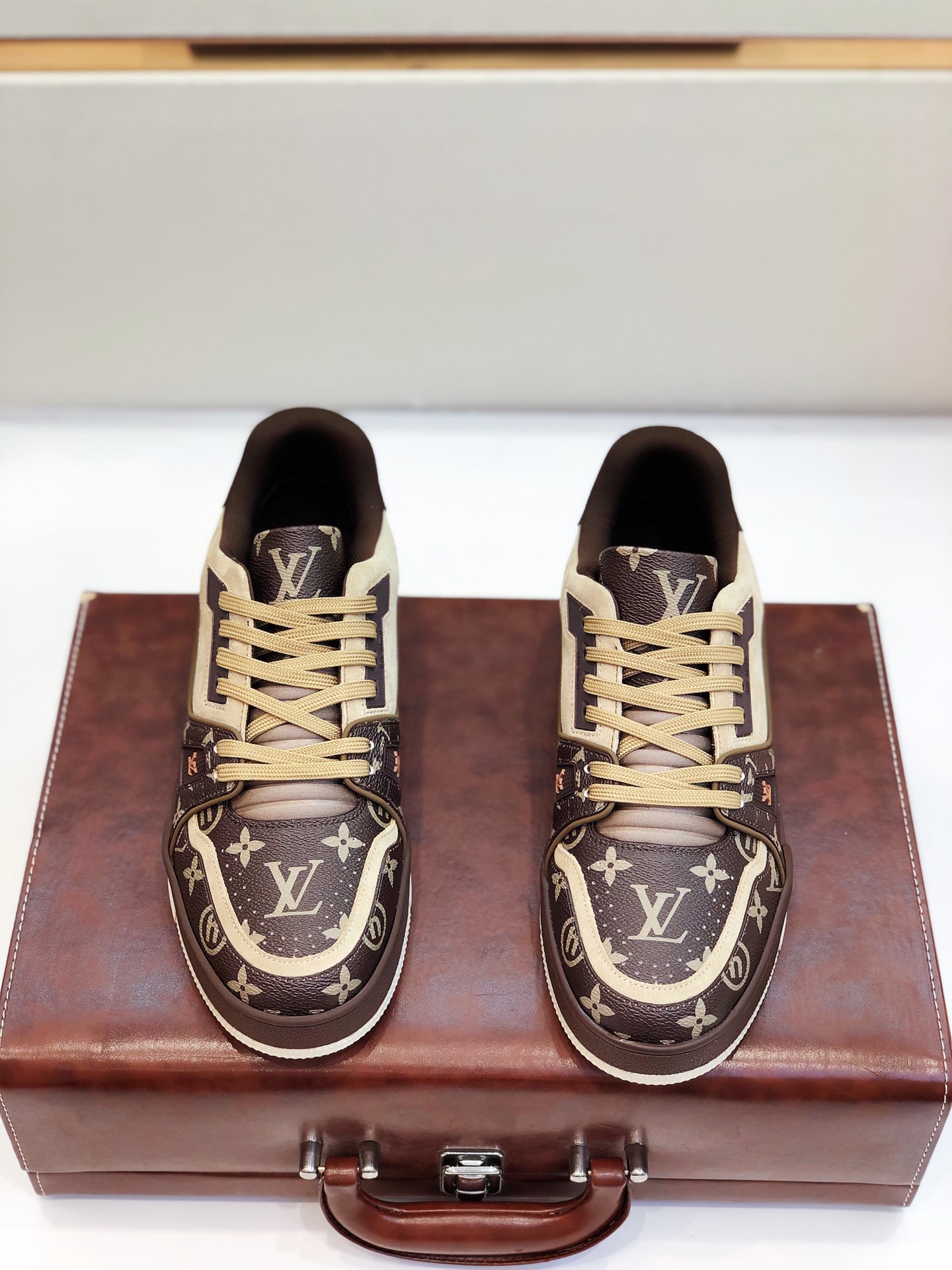 Louis Vuitton Shoes Sneakers Lychee Pattern Cowhide Denim Sweatpants