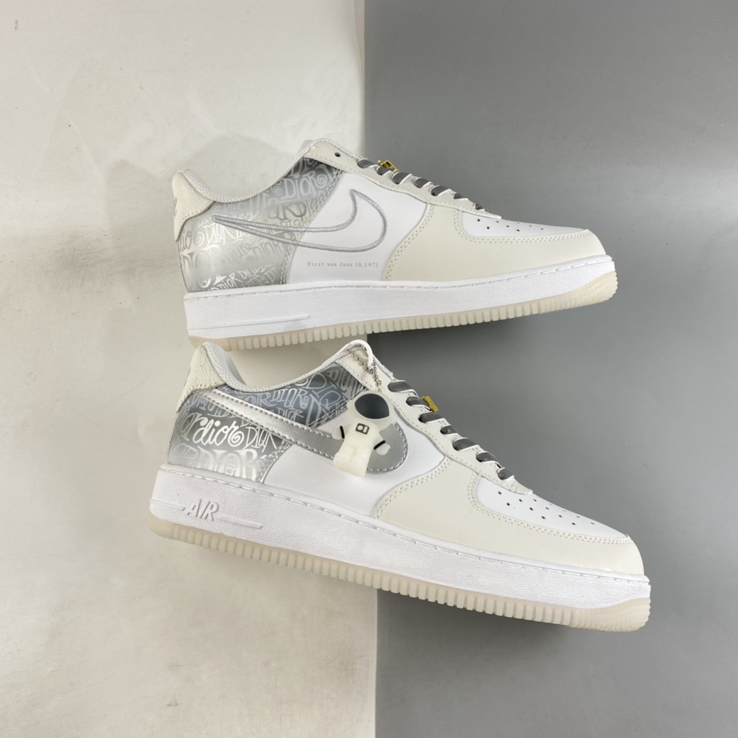 P240  Nike Air Force 1’07 ESS 太空3D银色 空军一号低帮休闲板鞋 DA8302-333