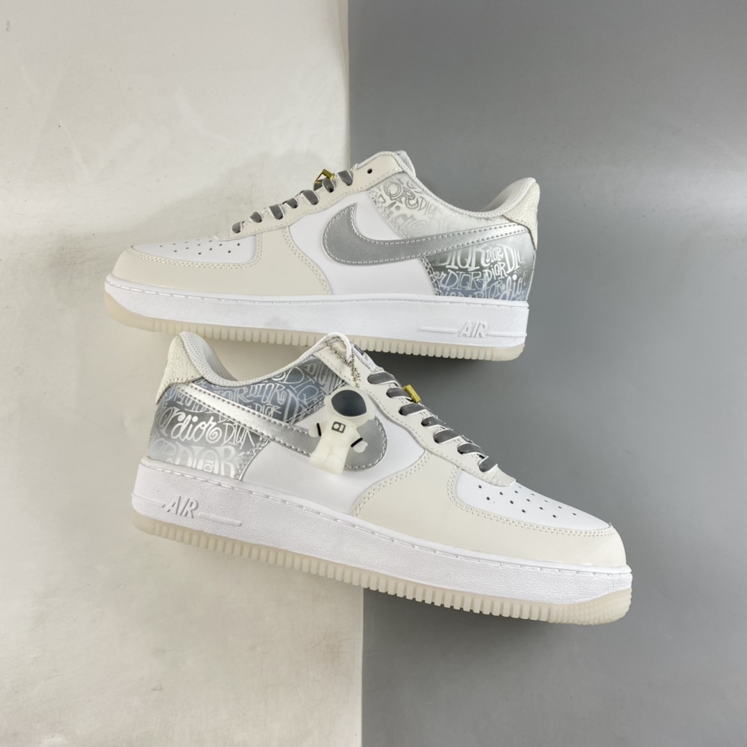 P240  Nike Air Force 1’07 ESS 太空3D银色 空军一号低帮休闲板鞋 DA8302-333