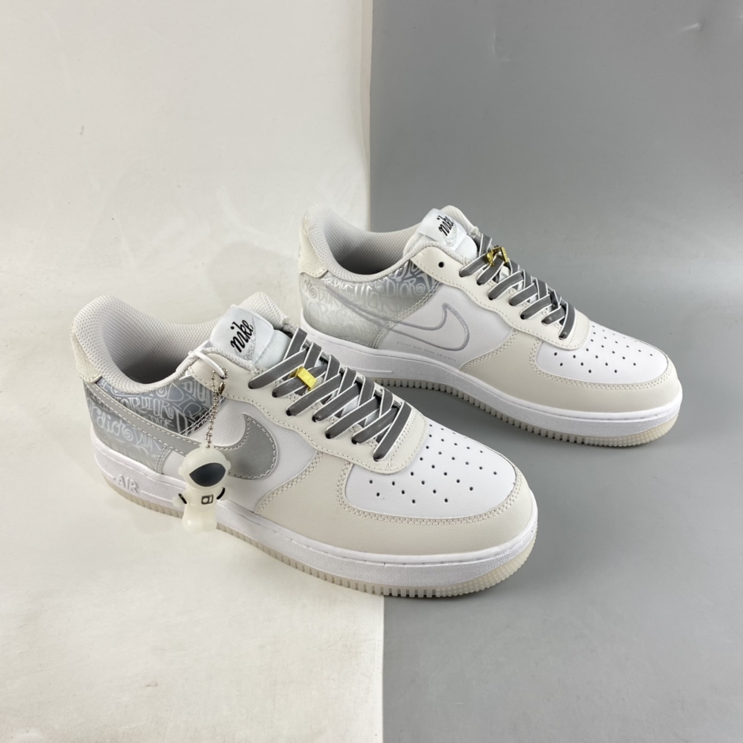 P240  Nike Air Force 1’07 ESS 太空3D银色 空军一号低帮休闲板鞋 DA8302-333