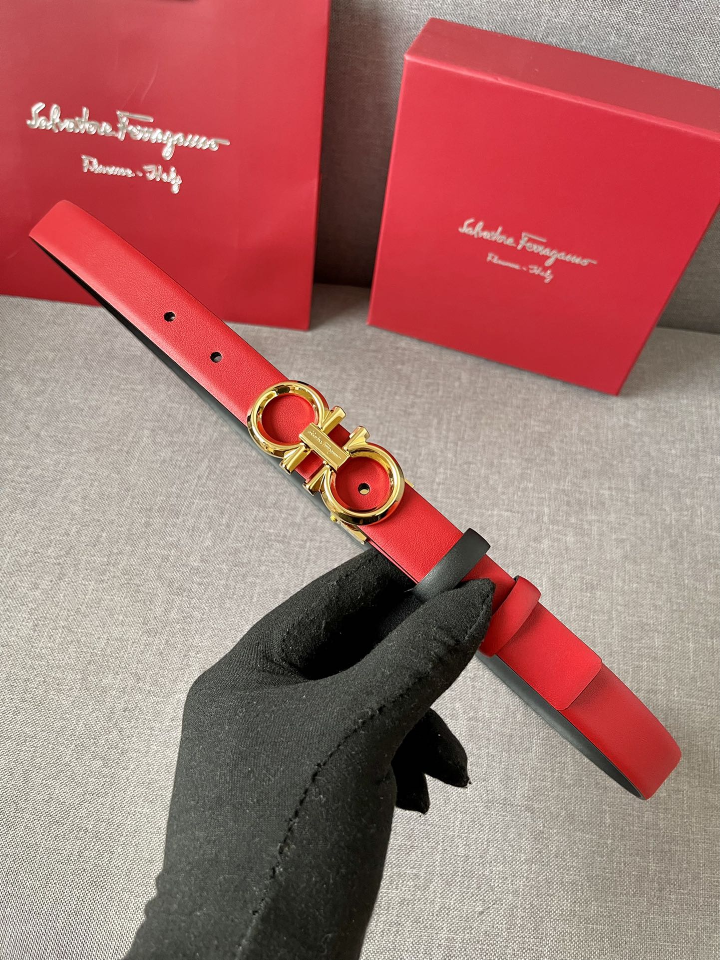 配全套包装礼盒菲拉格慕女士双面进口小