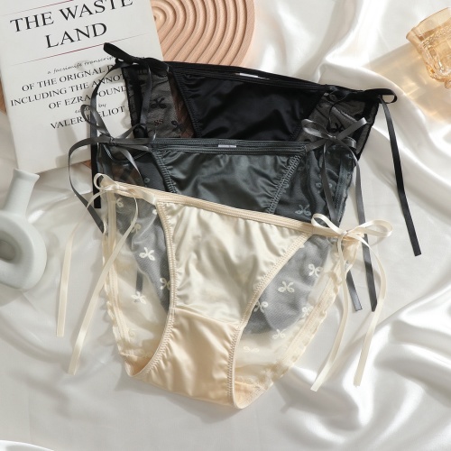 Women's Mesh and Satin Panties with Bow Detail - Comfortable & Stylish 1 Women's Mesh and Satin Panties with Bow Detail - Comfortable & Stylish