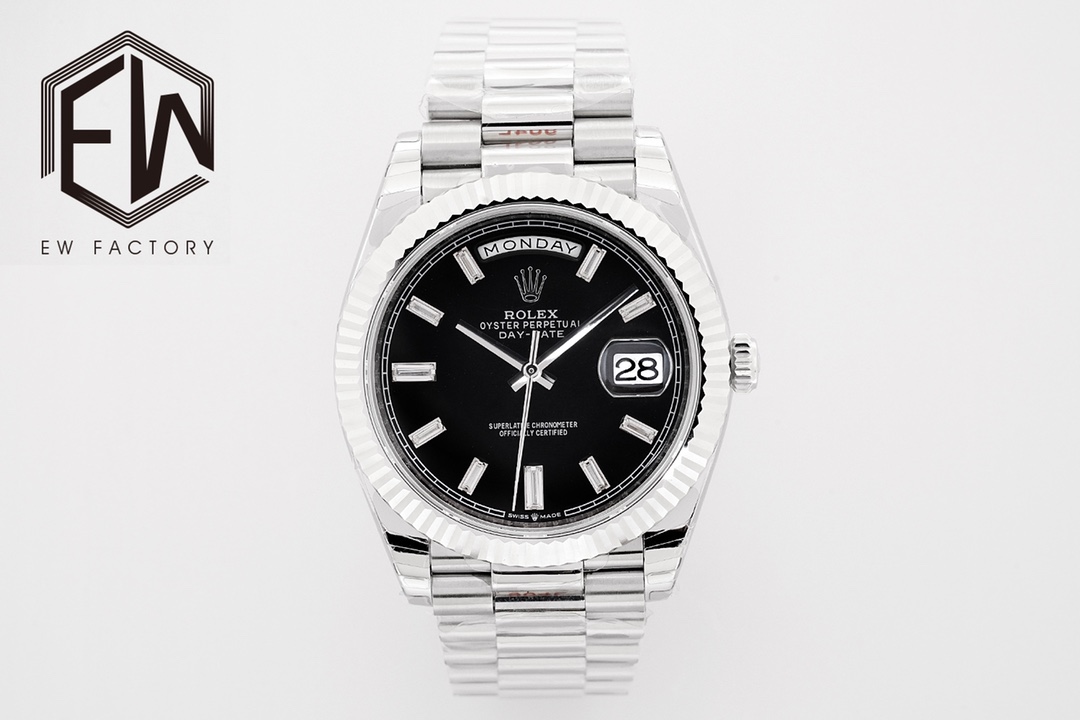 Rolex Day Date 40 1⃣️ Espejo de zafiro, calendario, lupa de 2,5 aumentos, el efecto está sincronizado con la versión or…