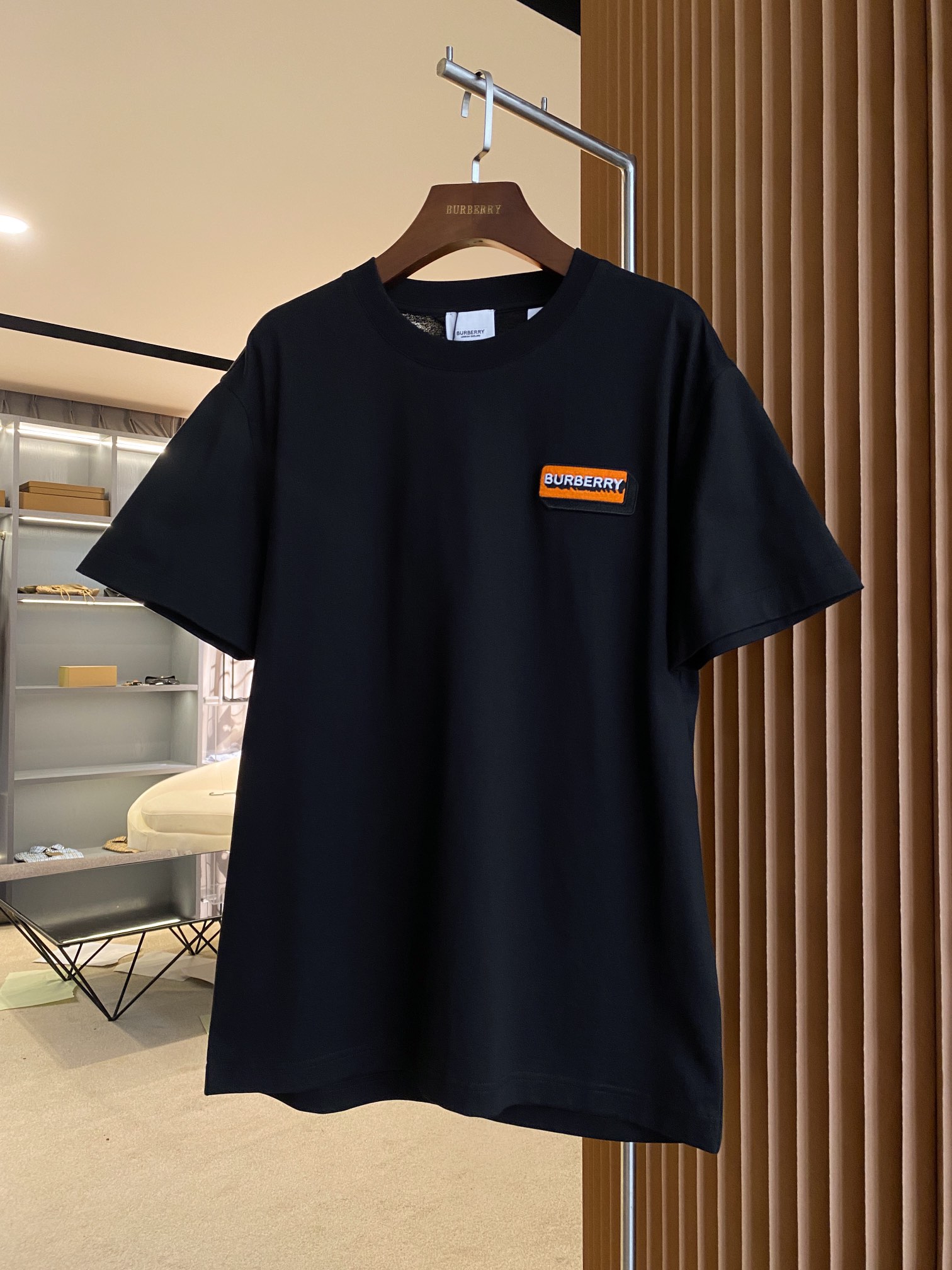 BBR Burberry 🅱️ Camiseta holgada de manga corta de algodón con intarsia con microetiqueta [el producto estrella de BUR…