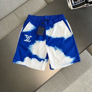 Can I buy replica Louis Vuitton AAAAA+ Clothing Shorts Blue White Printing Summer Collection