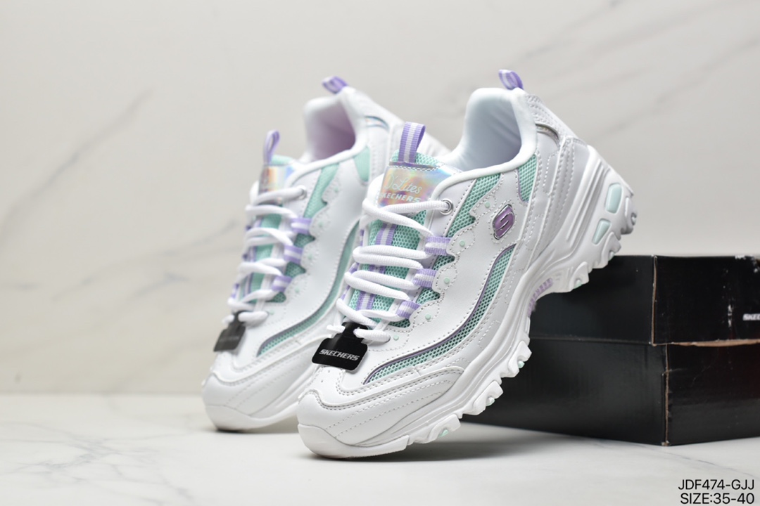 125 Skechers D”lites 1.0精英一代系列舒适熊猫老爹风厚底休闲运动复古慢跑鞋