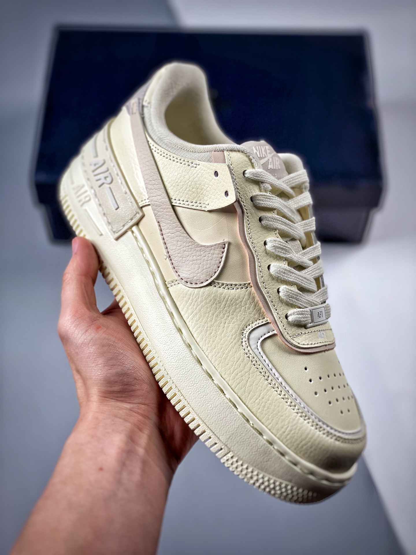 -3 Nike Air Force 1 combinado Macaron, zapatillas de caña baja versátiles con aumento de altura ligero "Macaron combina…