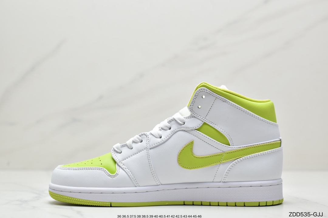 230 Air Jordan 1 Mid White Lime 白绿货号BQ6472-131