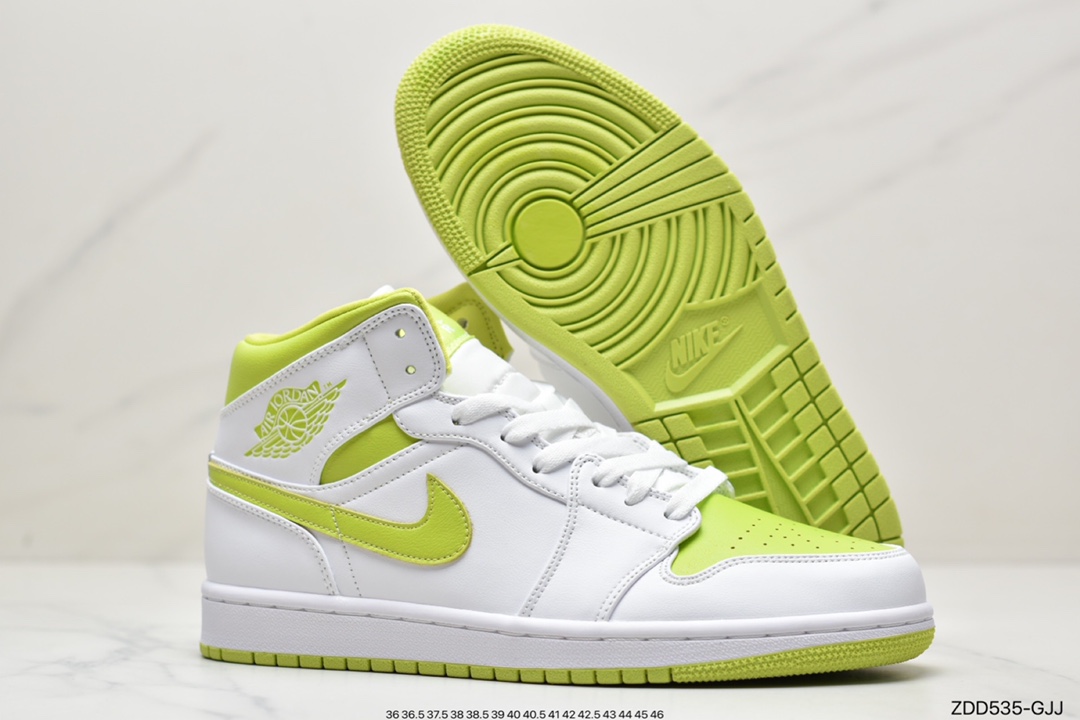 230 Air Jordan 1 Mid White Lime 白绿货号BQ6472-131