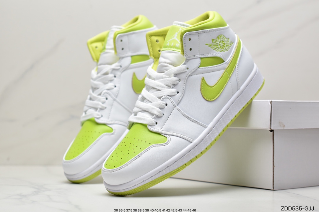 230 Air Jordan 1 Mid White Lime 白绿货号BQ6472-131