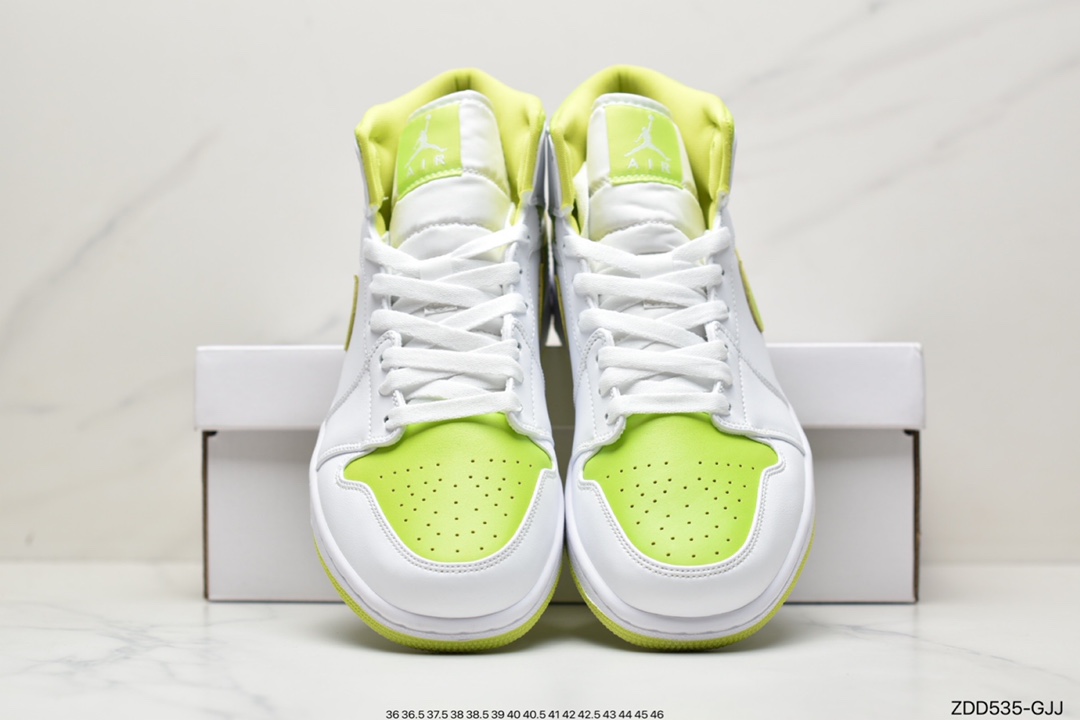 230 Air Jordan 1 Mid White Lime 白绿货号BQ6472-131