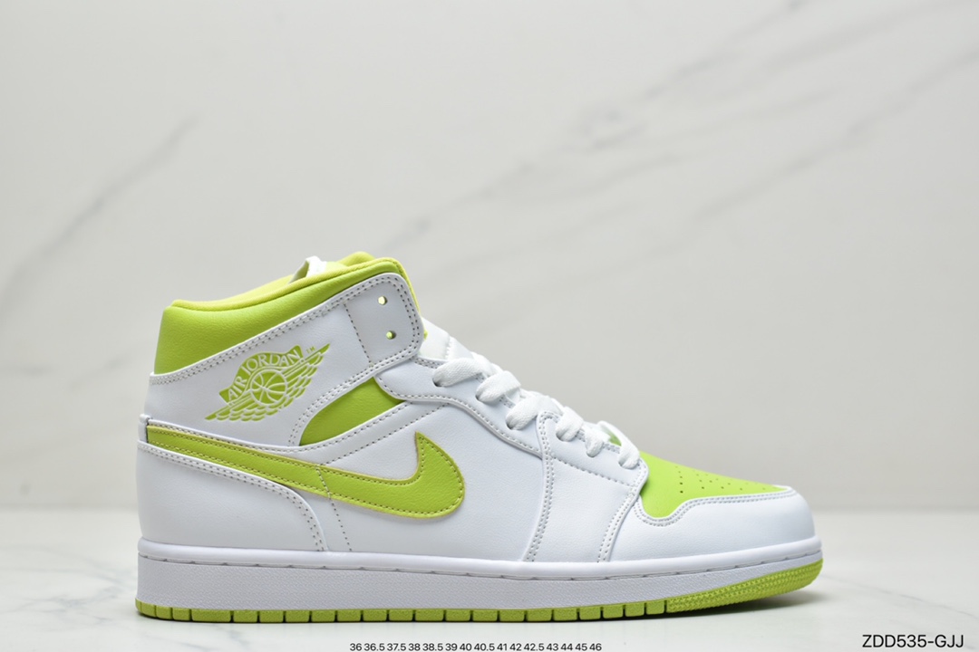 230 Air Jordan 1 Mid White Lime 白绿货号BQ6472-131