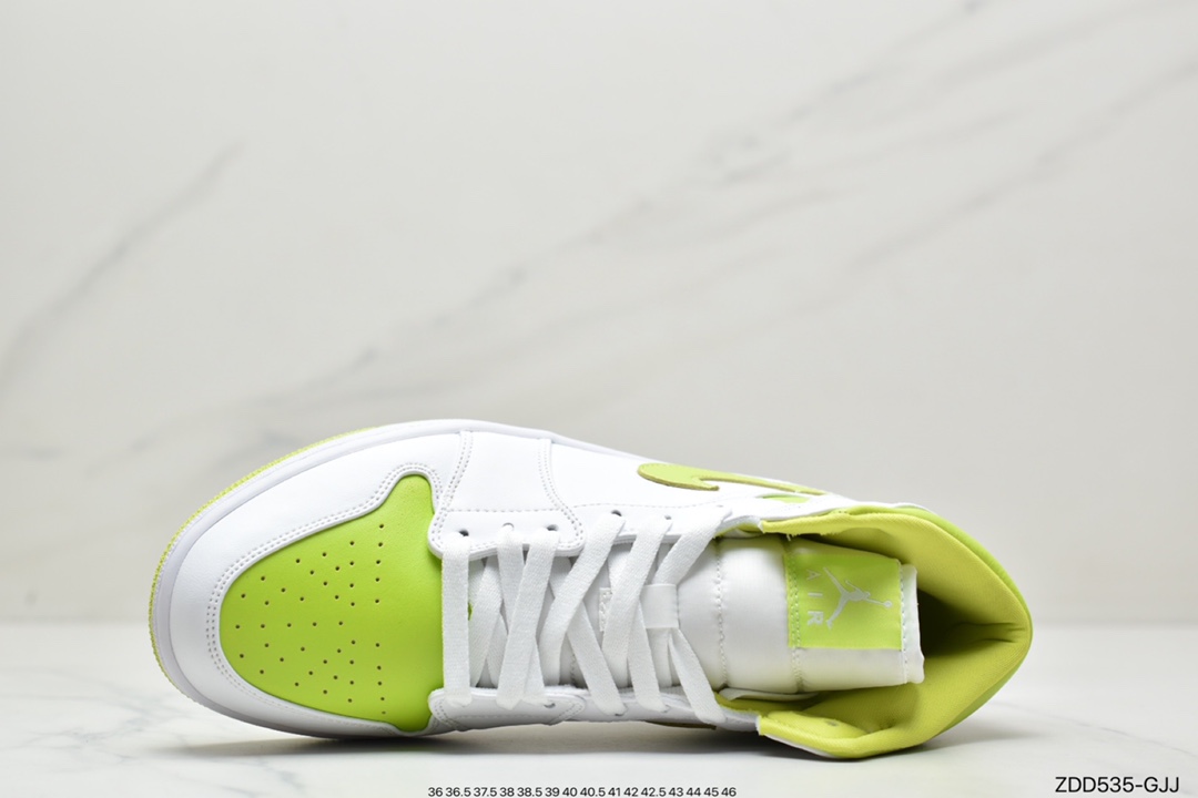 230 Air Jordan 1 Mid White Lime 白绿货号BQ6472-131