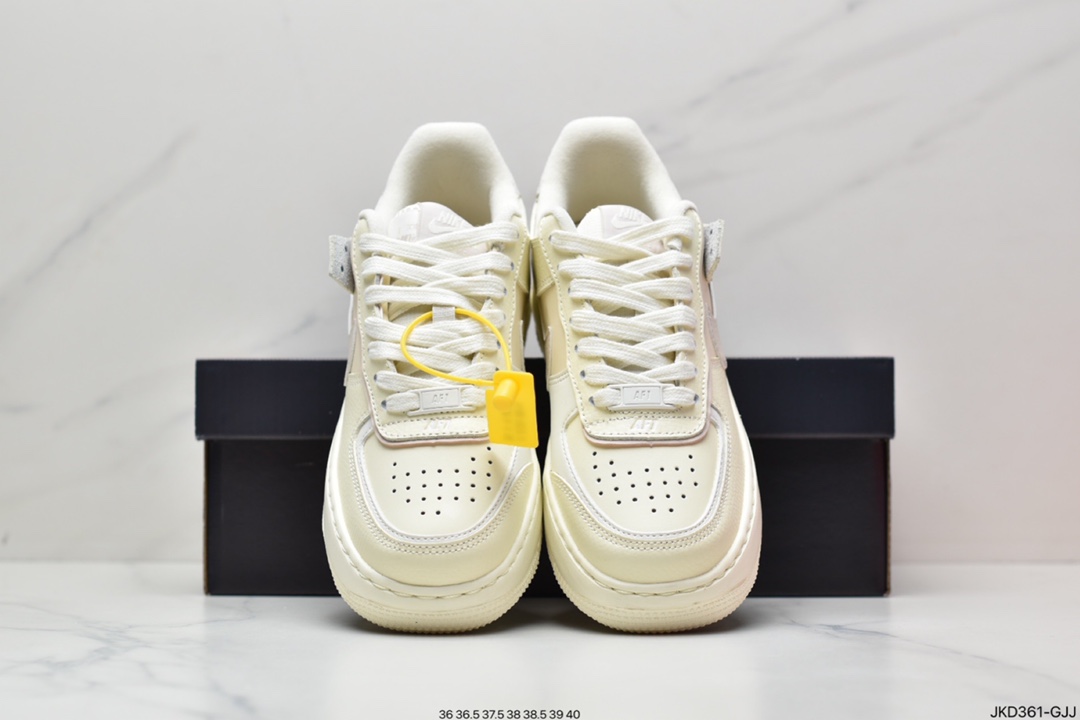 160 Air Force 1 Shadow 白蓝粉轻量增高低帮百搭板鞋”拼接马卡龙”