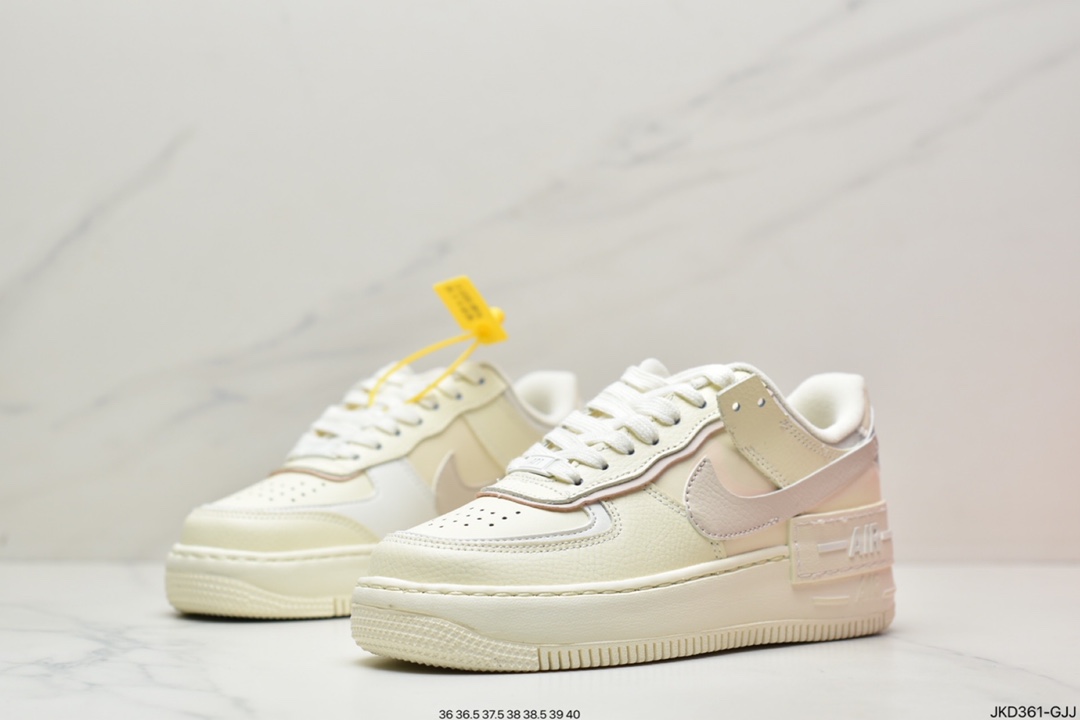 160 Air Force 1 Shadow 白蓝粉轻量增高低帮百搭板鞋”拼接马卡龙”