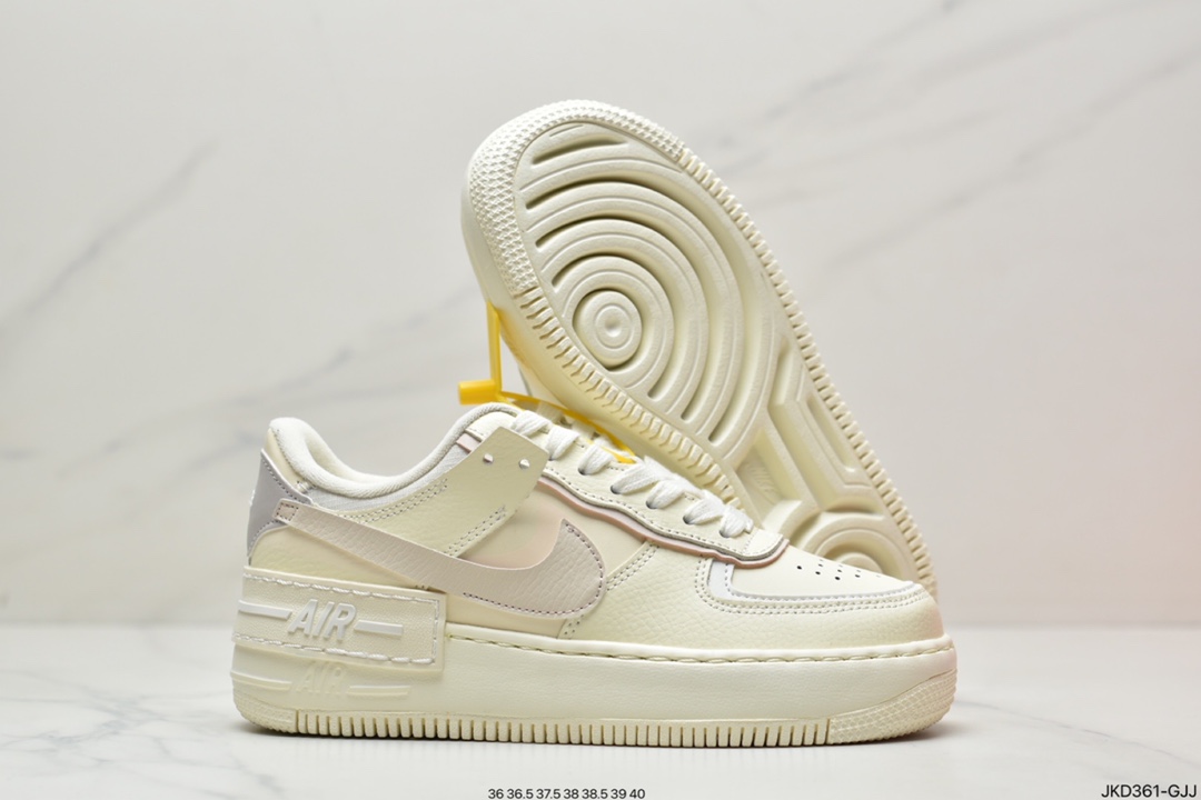 160 Air Force 1 Shadow 白蓝粉轻量增高低帮百搭板鞋”拼接马卡龙”