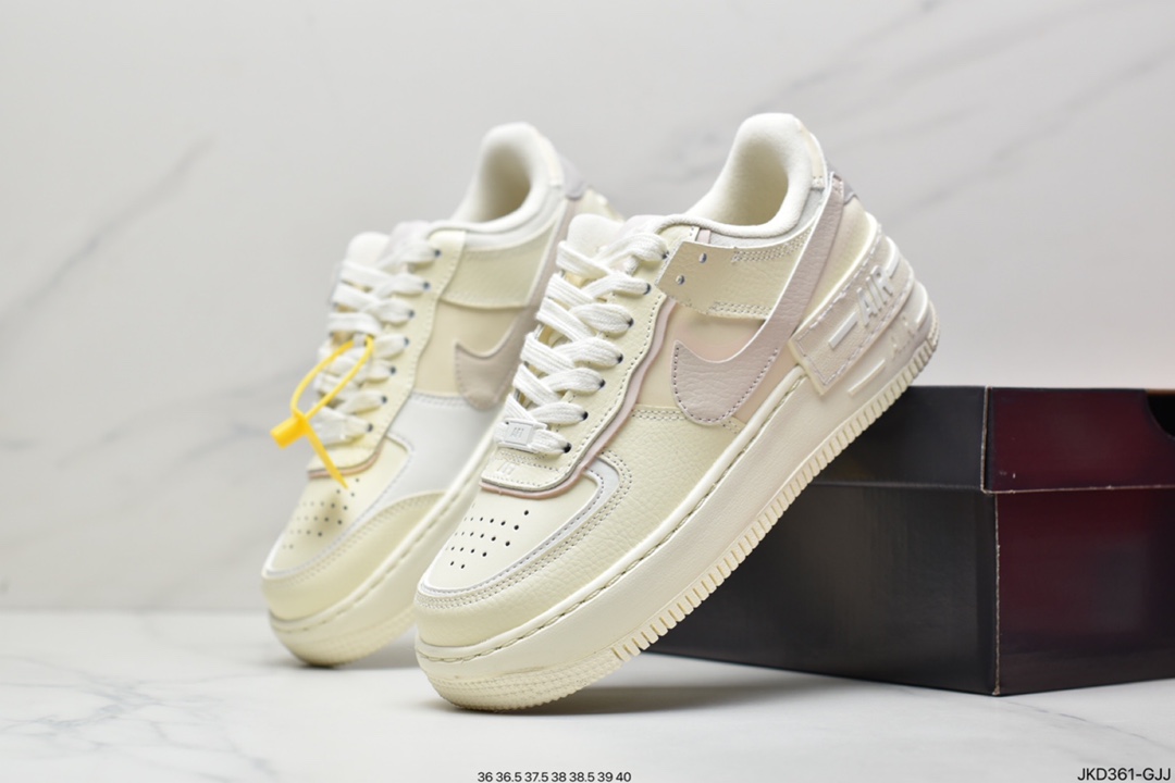 160 Air Force 1 Shadow 白蓝粉轻量增高低帮百搭板鞋”拼接马卡龙”