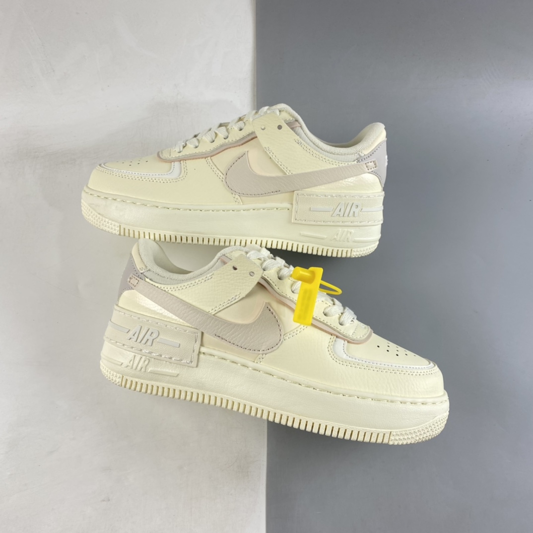 P180  Nike Air Force 1 Shadow 空军一号轻量增高低帮百搭板鞋”拼接马卡龙”CU8591-102