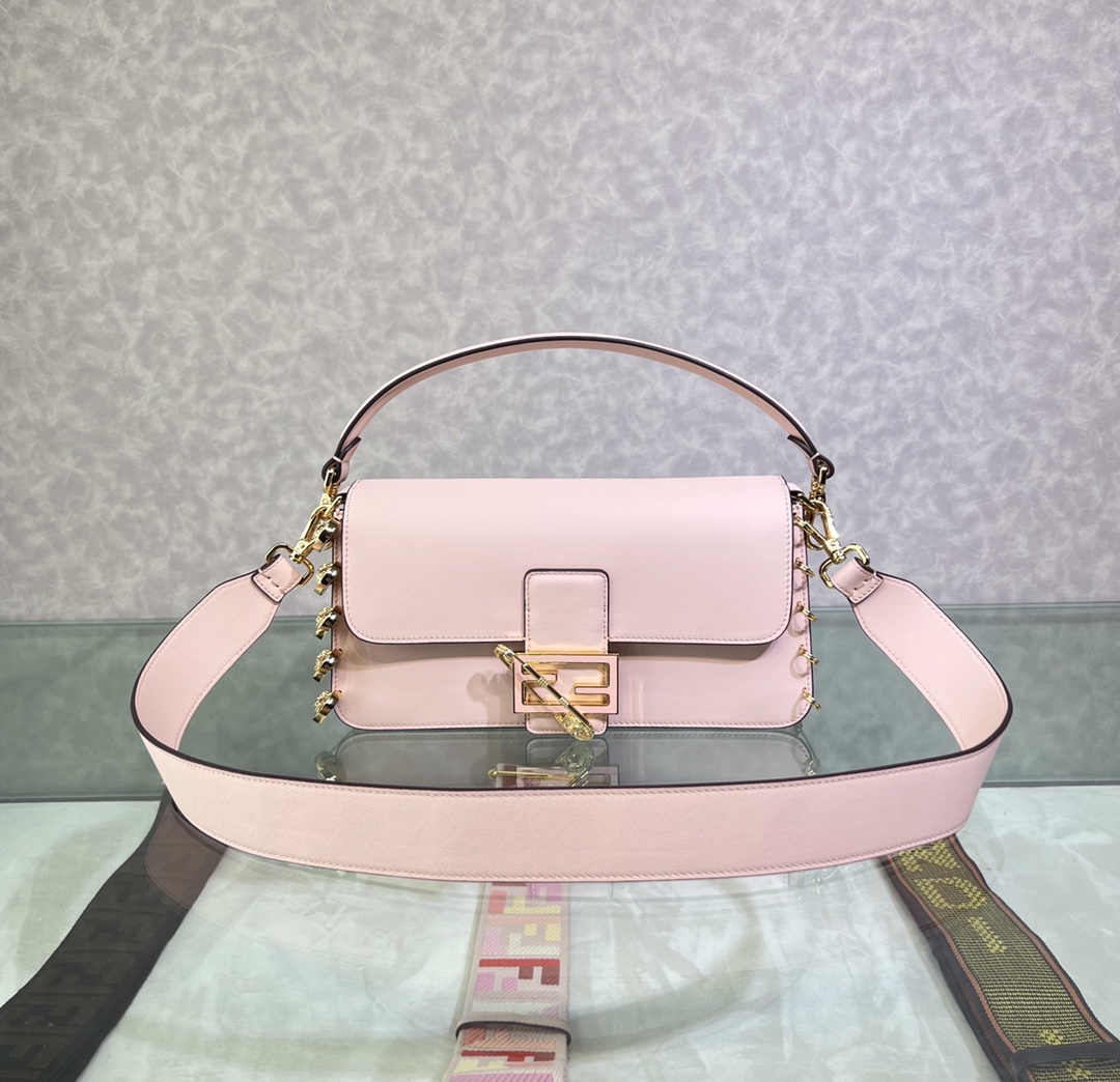 Fendi Bags Handbags Gold Pink Medusa Baguette