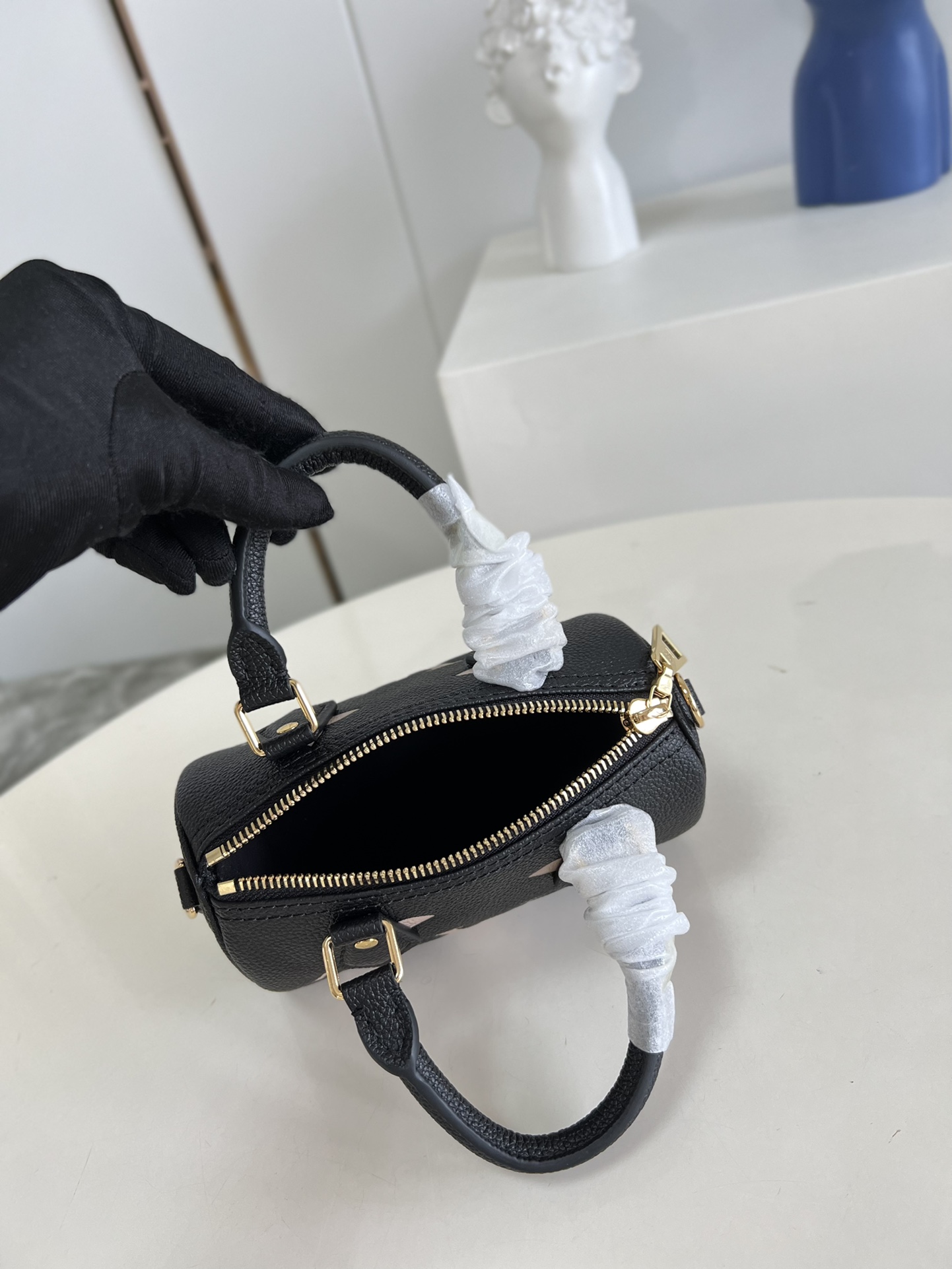 Louis Vuitton Nano Speedy: Mini Black Leather Satchel with Adjustable Strap 9 i1654937139 4030 7