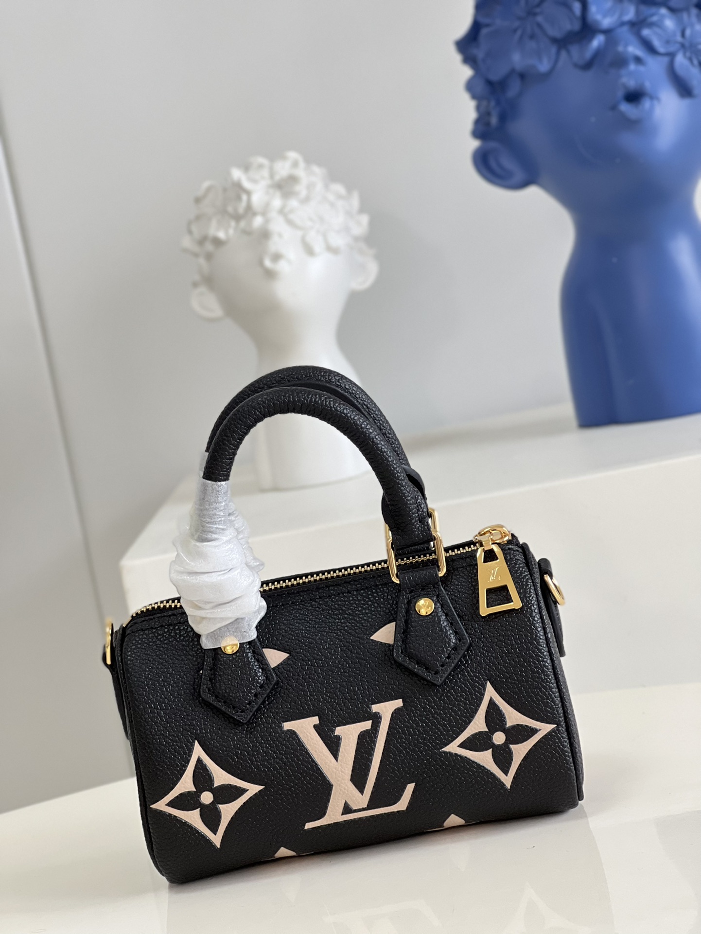 Louis Vuitton Nano Speedy: Mini Black Leather Satchel with Adjustable Strap 6 i1654937139 9010 4