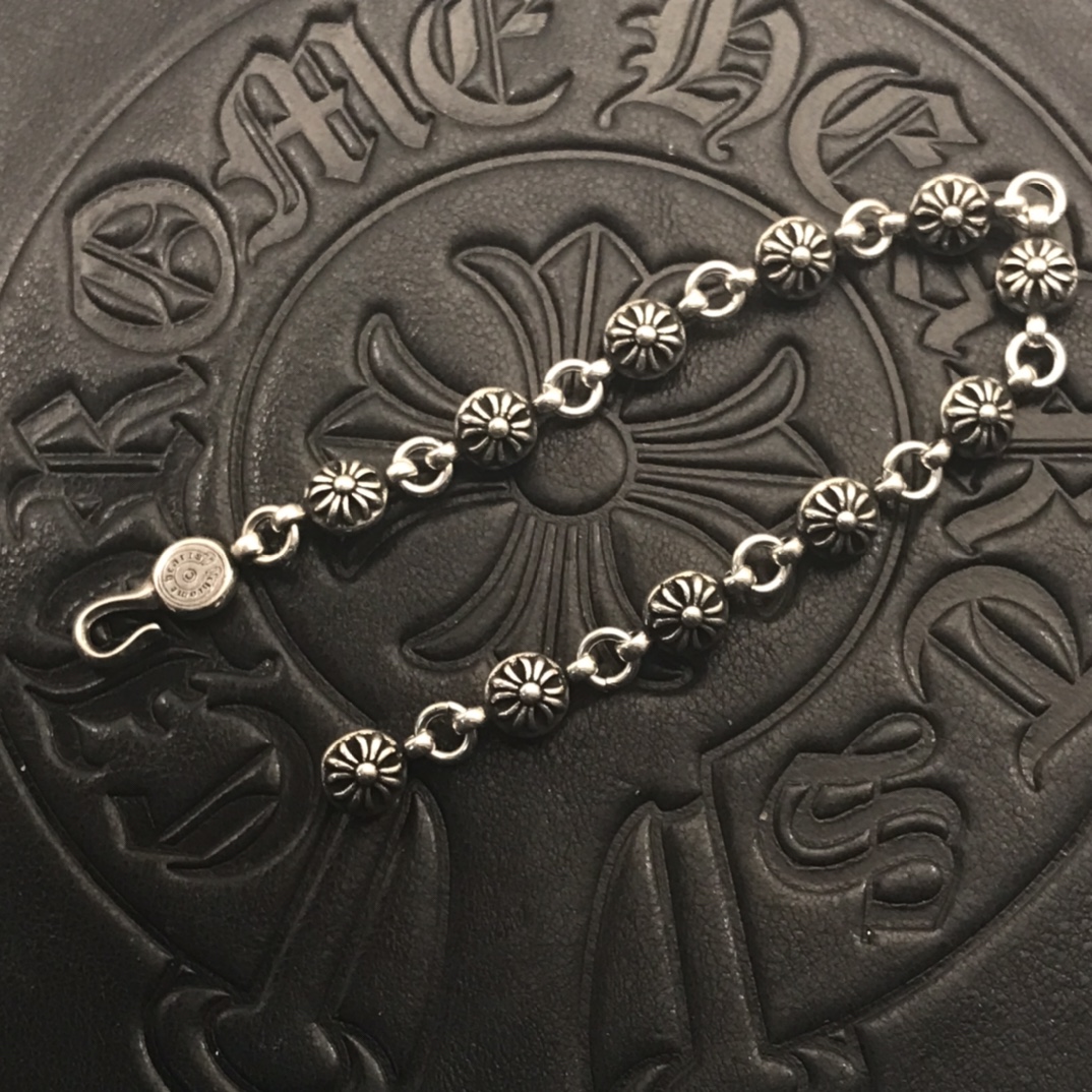 NO:582130,High version of Chrome Hearts Cross Flower Bracelet, original horseshoe buckle, detailed, clear engraving, sizes 17 to 23 available, item number CS007, fine jewelry, chrome hearts, bracelet19860909高版本克罗心十字花球手链,原版马蹄扣,细节到位,刻字清晰,尺寸17至23可选 货号CS007,饰品精品,chrome hearts,bracelet,Jewelry