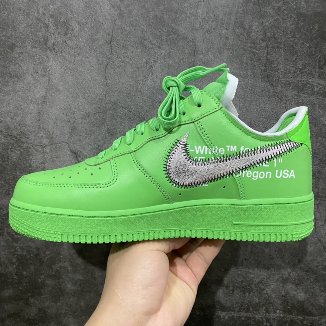 图片[2]-Top纯原 Off-White x NK Air Force 1 \”MCA\” 空军一号低帮板鞋 OW联名绿色艺术馆 DX1419-300 全套原‮原楦‬纸版 越南原‮大装‬底 内置全‮气掌‬垫 重金采购原厂Prime Asia贝利进口皮料 私模大底 清晰五星纹路 所有细节均已达到公司原版 发外贸可100%充正 无惧对比任何版本 尺码：36 36.5 37.5 38 38.5 39 40 40.5 41 42 42.5 43 44 44.5 45 46 47.5-选品中心