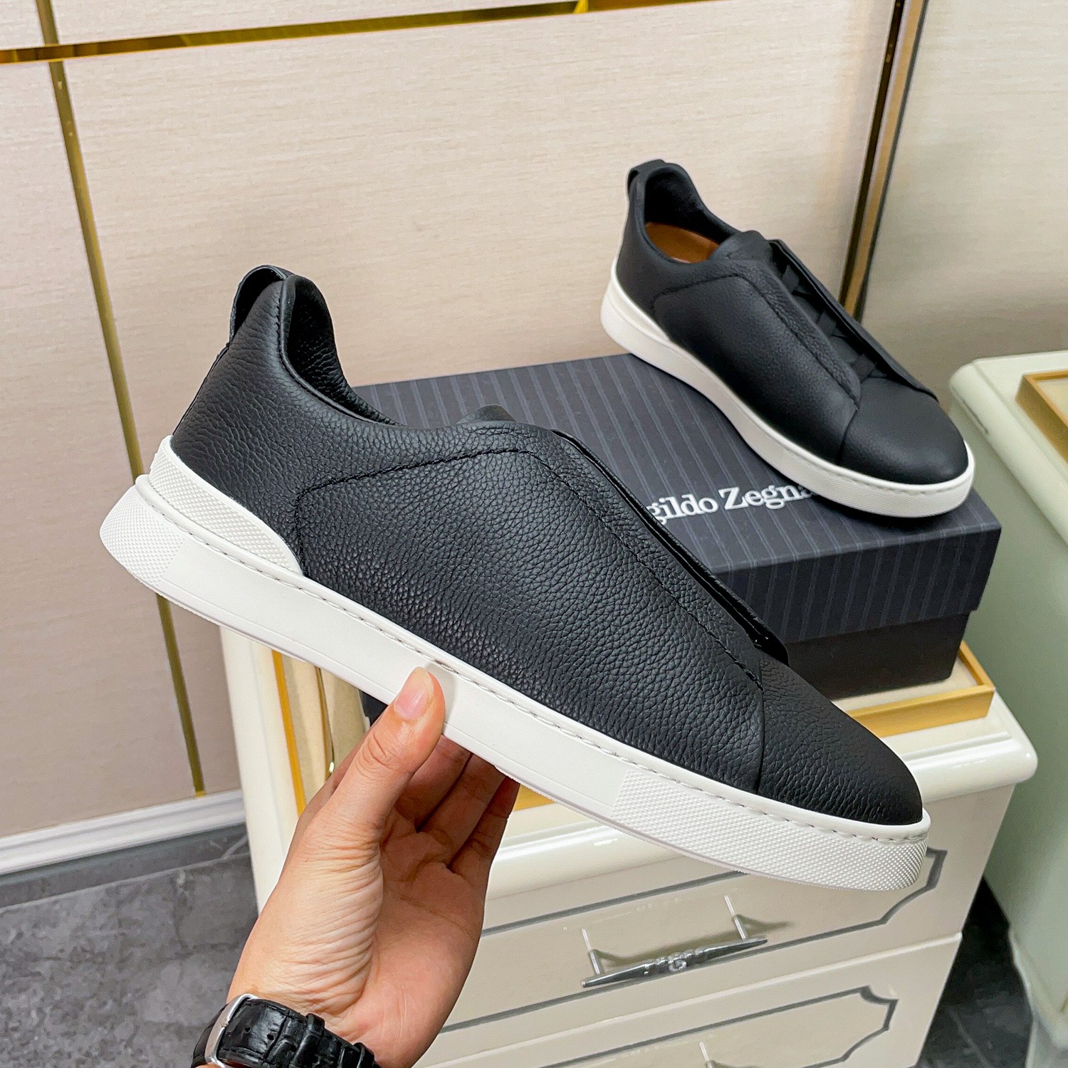 360Ermenegildo Zegn* Ermenegildo Zegna ZEGNA XXX COLLECTION 14MILMIL14 WOOL TRIPLE STITCH SneakersEs