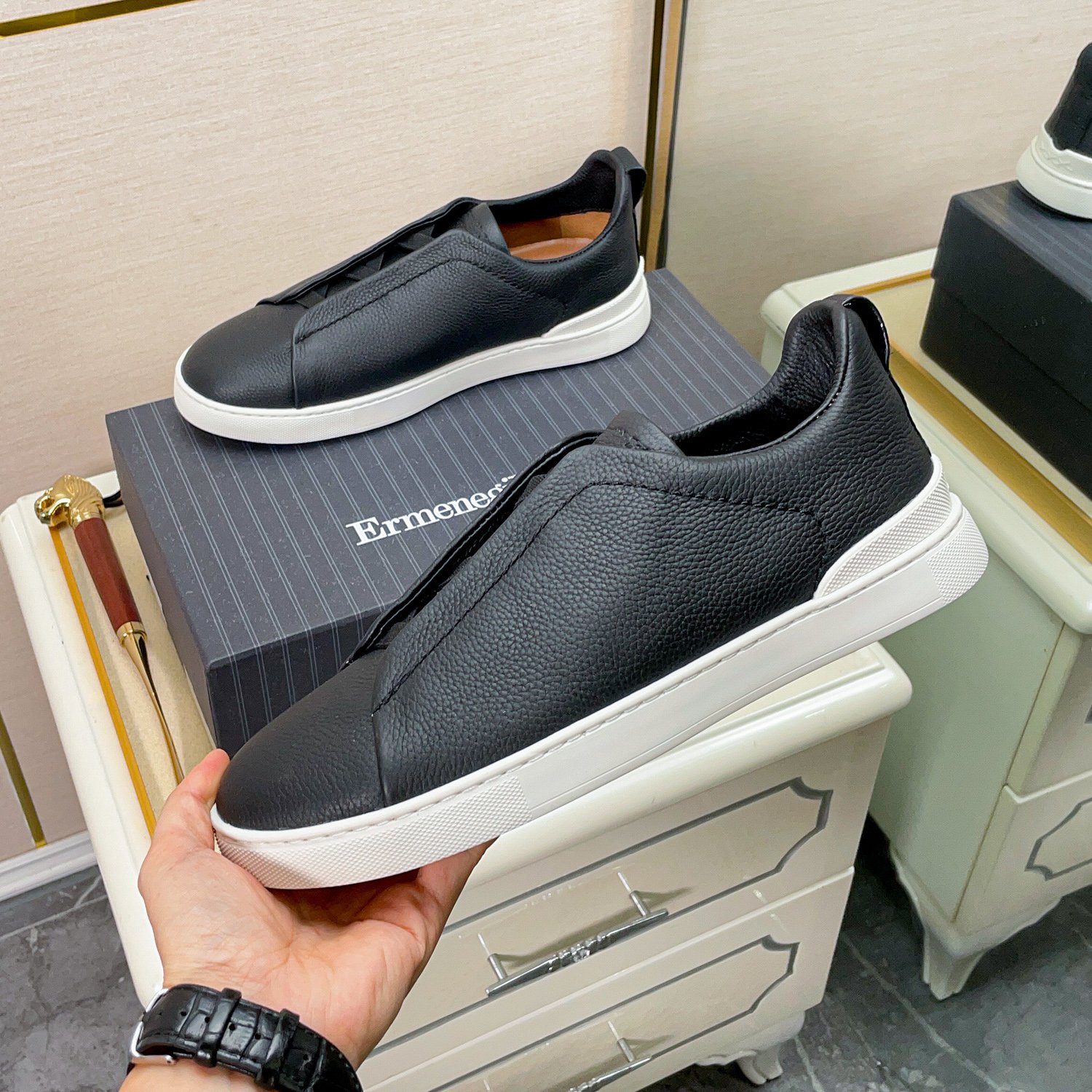360Ermenegildo Zegn* Ermenegildo Zegna ZEGNA XXX COLLECTION 14MILMIL14 WOOL TRIPLE STITCH SneakersEs