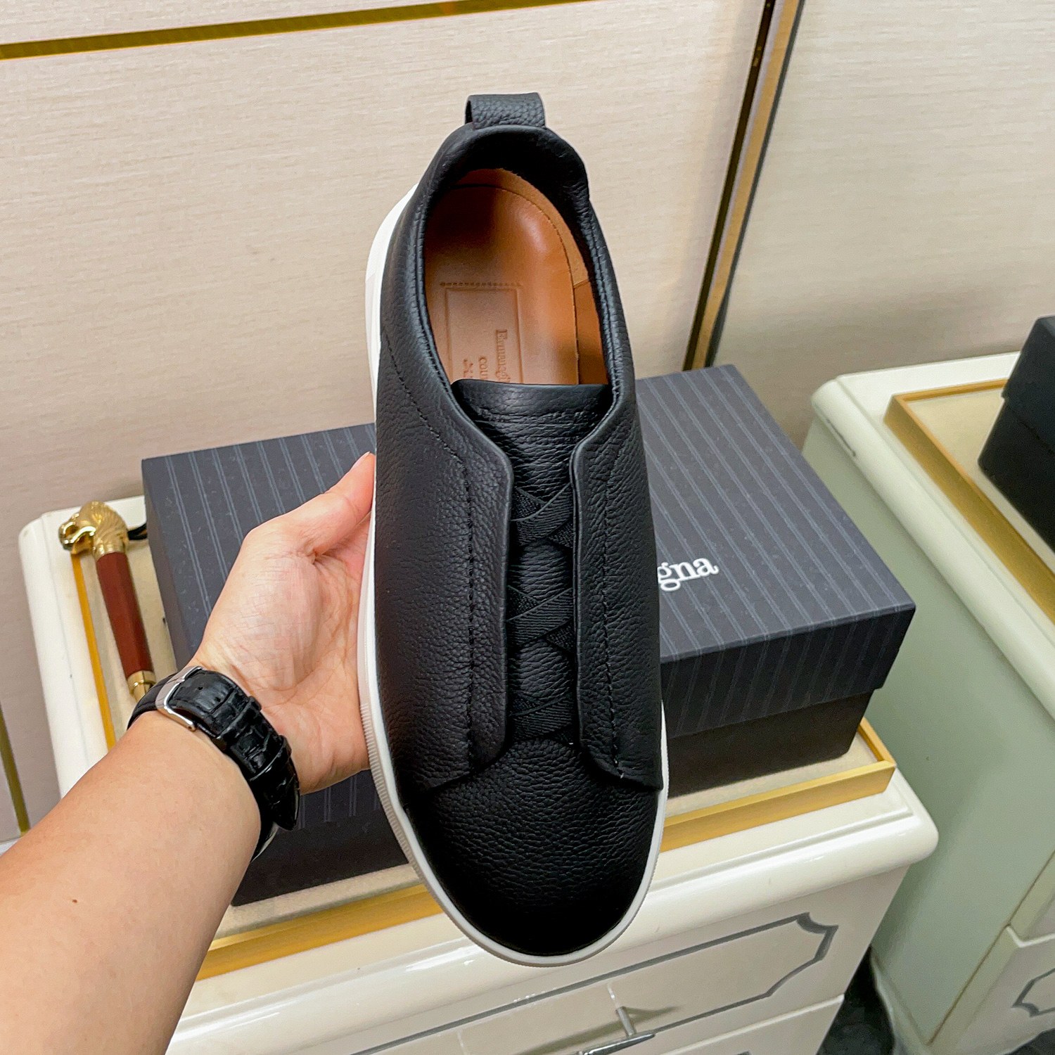 360Ermenegildo Zegn* Ermenegildo Zegna ZEGNA XXX COLLECTION 14MILMIL14 WOOL TRIPLE STITCH SneakersEs