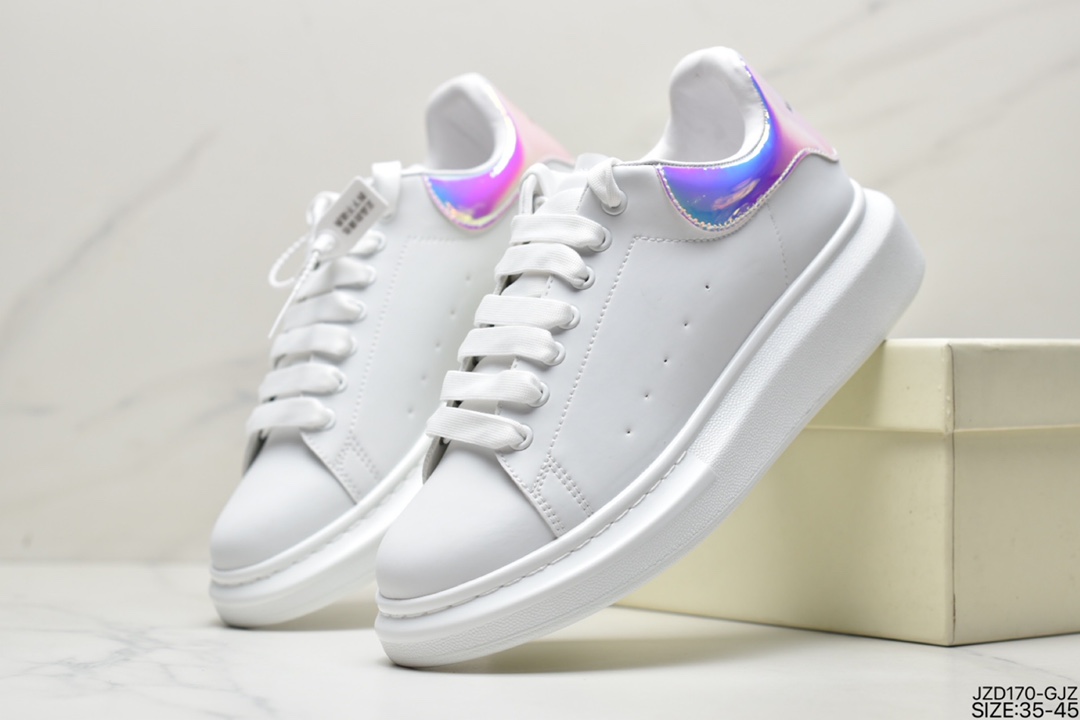 140 Alexander McQueen亚历山大·麦昆 Sole Leather Sneakers低帮小白鞋