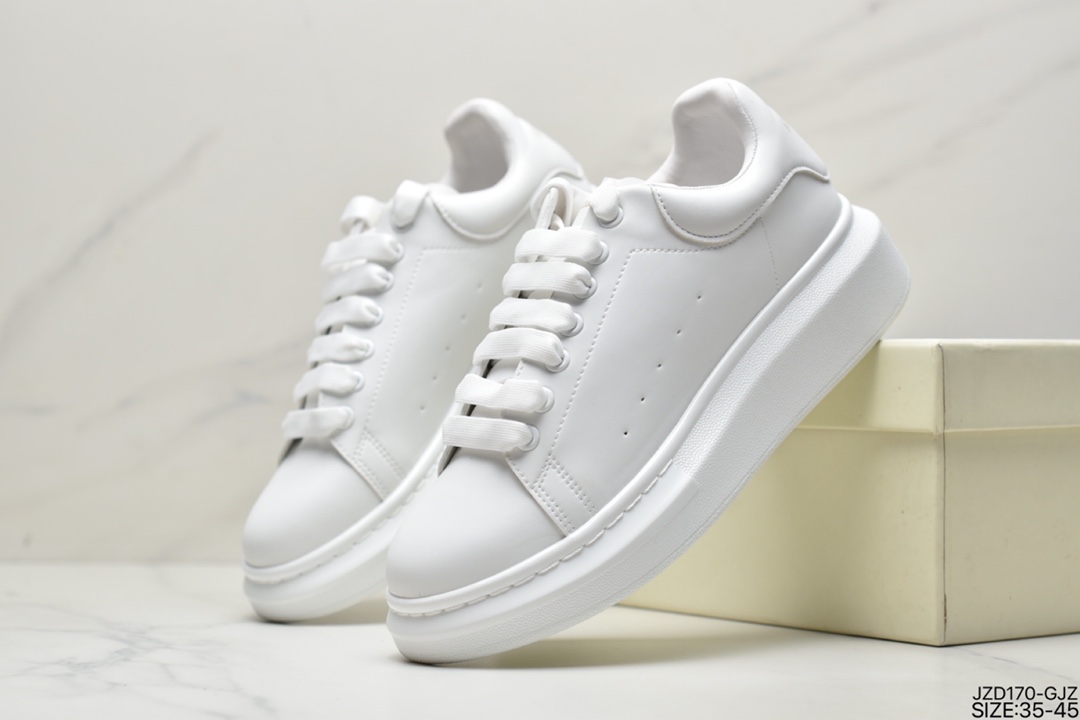 140 Alexander McQueen亚历山大·麦昆 Sole Leather Sneakers低帮小白鞋