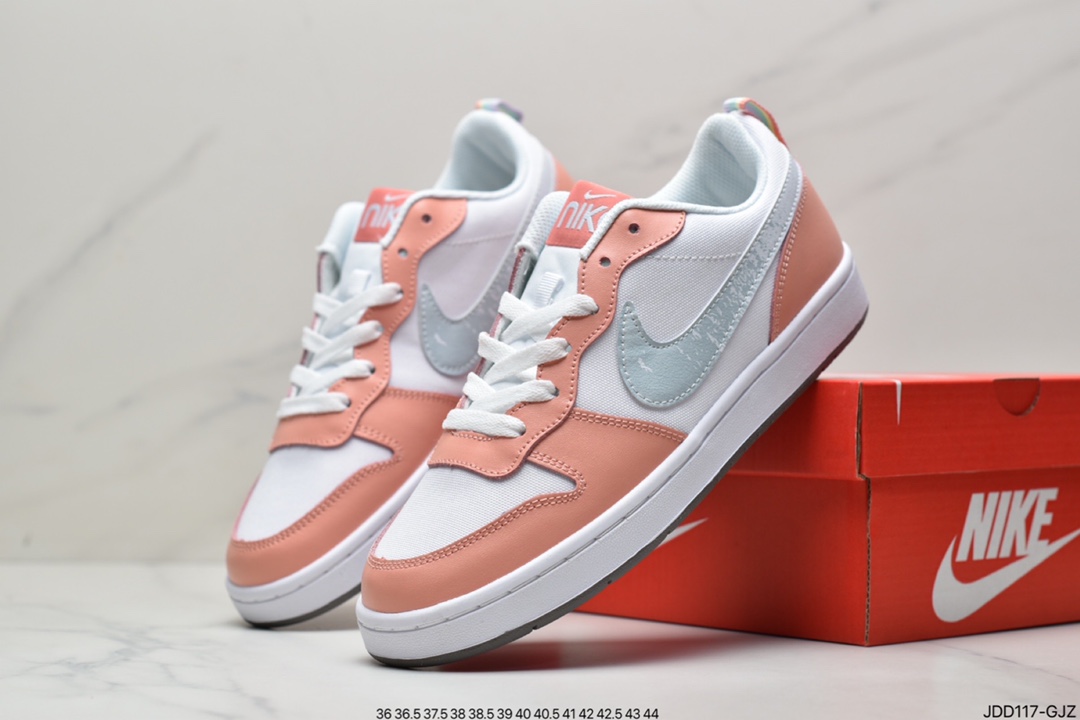 120 耐克Nike Court Borough Low 2”Grey/White/Lake Blue”学院系列休闲运动皮革板鞋BQ5448