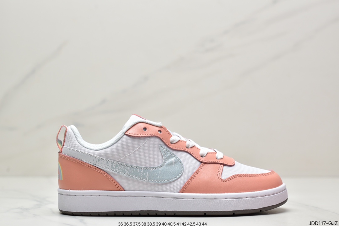 120 耐克Nike Court Borough Low 2”Grey/White/Lake Blue”学院系列休闲运动皮革板鞋BQ5448
